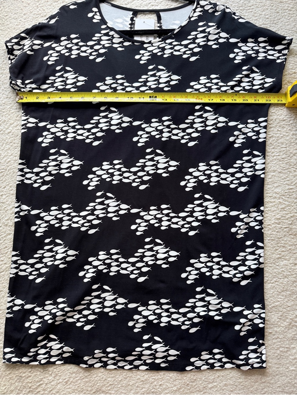 NWT Fighting Eel Black & White Fish Print Dress Adrien – XS - Picture 6 of 7